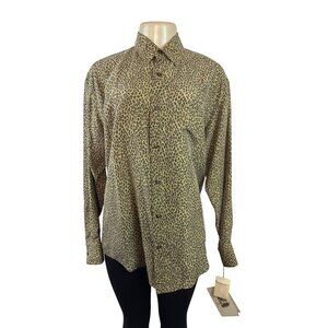Vintage Anne Pinkerton Women’s Leopard Print Button-Up Shirt Size M - New